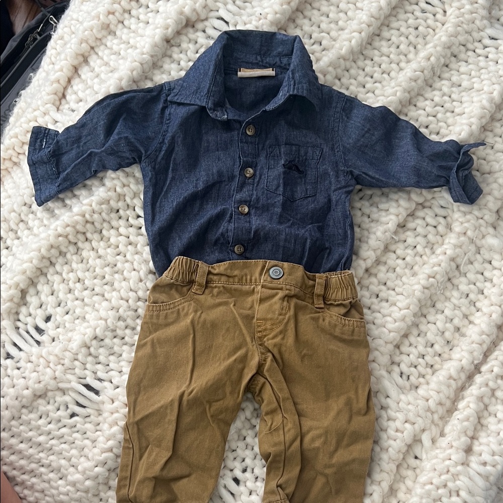 Place Tan Elastic Waist Pants